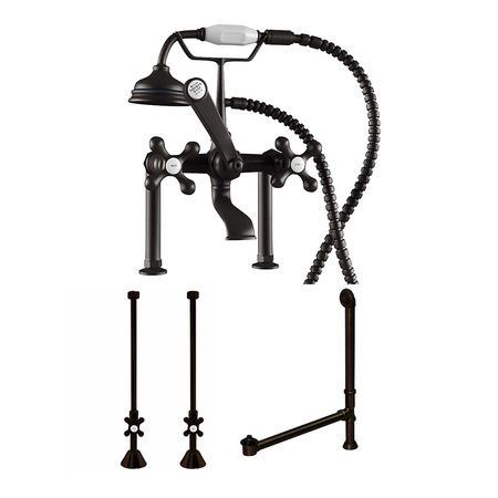 Cambridge Plumbing Complete Plumbing Package for Deck Mount Claw Foot Tub CAM463D-6-PKG-ORB